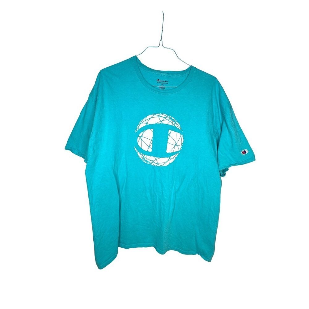 Champion Authentic Athleticwear T-Shirt Mens 2XL Blue Short Sleeve Pullover Tee